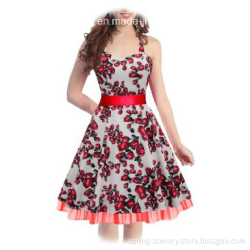 Red Rose Vintage Girls Dress (CS-D021)